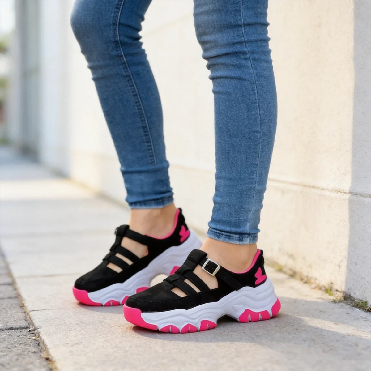 💥Oferta ograniczona czasowo💥【Rozmiary 35-43】Nowe, codzienne sandały sportowe, klamra, gruba podeszwa, okrągły nosek, klasyczne buty damskie