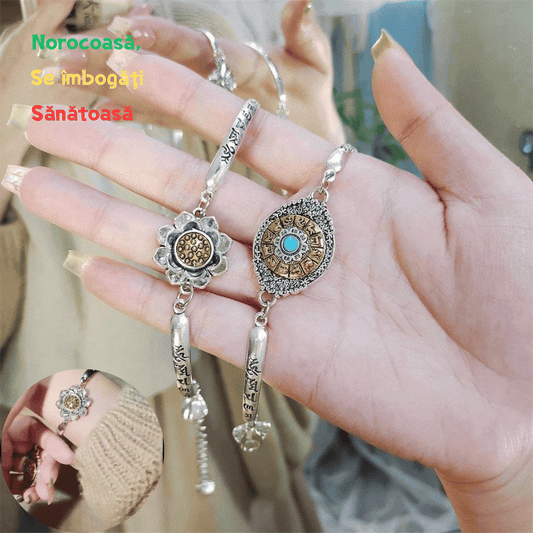 🔥【Kupte jeden a druhý dostanete zdarma】Náramek s rotujícím lotosem pro štěstí z roku 2025 se šesti znaky