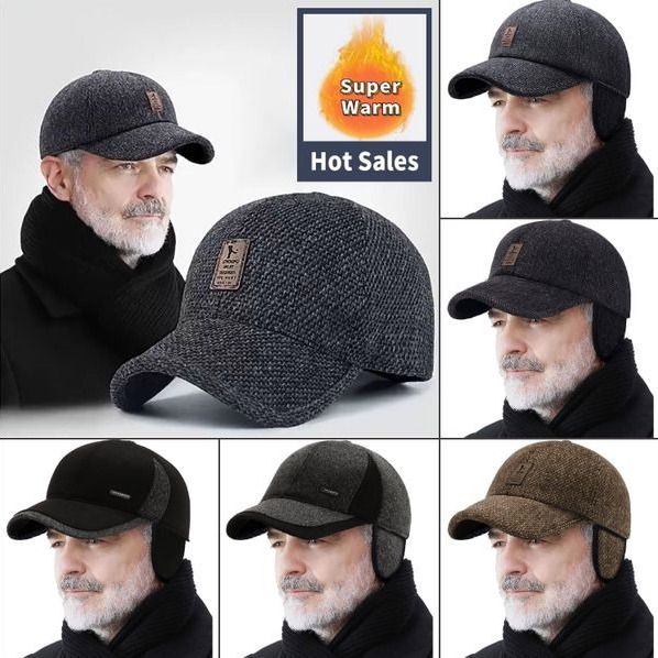 【Купете едно, вземете едно безплатно】【3 цвята】Нова зимна топла и студоустойчива шапка за защита на ушите с форма на патешка човка, подходяща за употреба на открито, плюшена и удебелена бейзболна шапка, регулируема защита за ушите