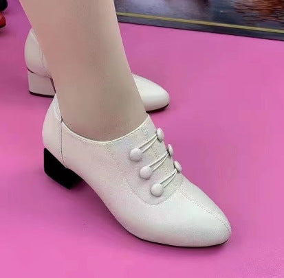 🔥👠【35-40】Pantofi cu toc mijlociu, casual, din piele naturală, la modă nouă