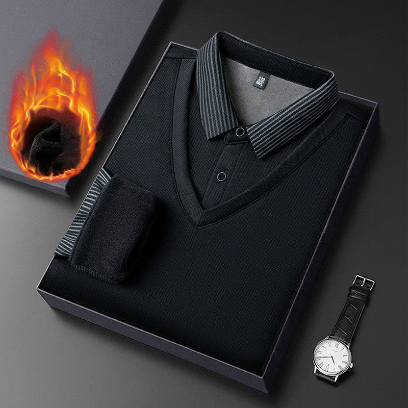 🔥👔【50% POPUST】【M-4XL】Nova moška dvodelna majica z umetno podlogo iz leta 2025, primerna za vse priložnosti