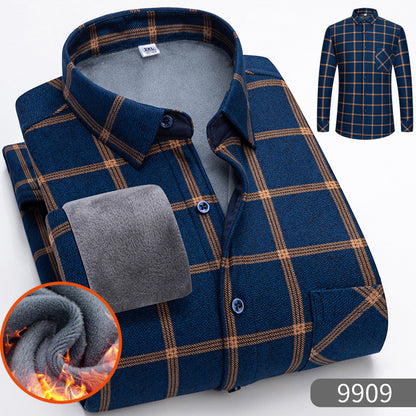 🔥Зимна разпродажба - 50% отстъпка👔Есенно-зимна топла бизнес риза с дълъг ръкав