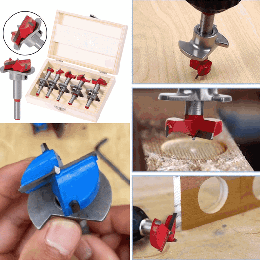 ⚙️【1 set de 5 bucăți】 burghie de poziționare pentru prelucrarea lemnului de 15/20/25/30/35 mm