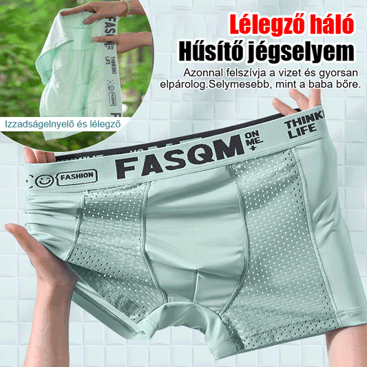 【Oferta especial-Compre 3 y obtenga 3 gratis】Calzoncillos bóxer de malla transpirable de seda helada para hombre. Cómodo y de secado rápido