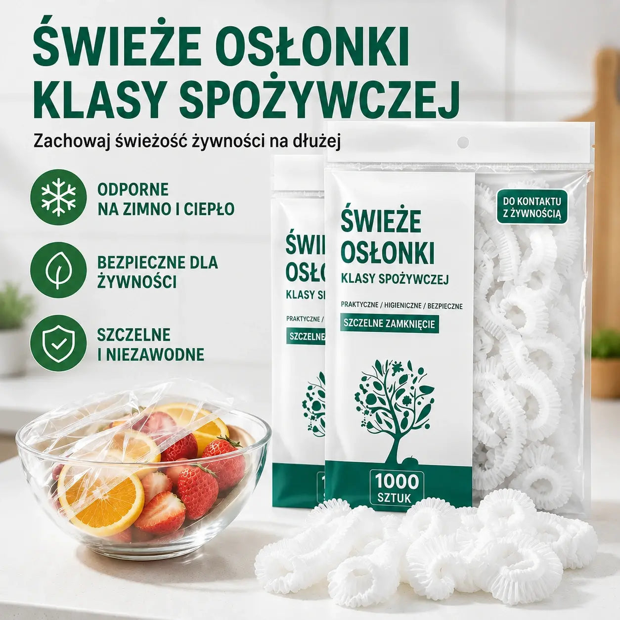 【50% OFF】500 szt. wielorazowych, elastycznych woreczków foliowych bezpiecznych do kontaktu z żywnością