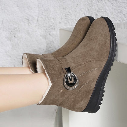 👢【30% отстъпка】【35-40】2025 Нови дебели кадифени къси ботуши, топли неплъзгащи се снежни ботуши