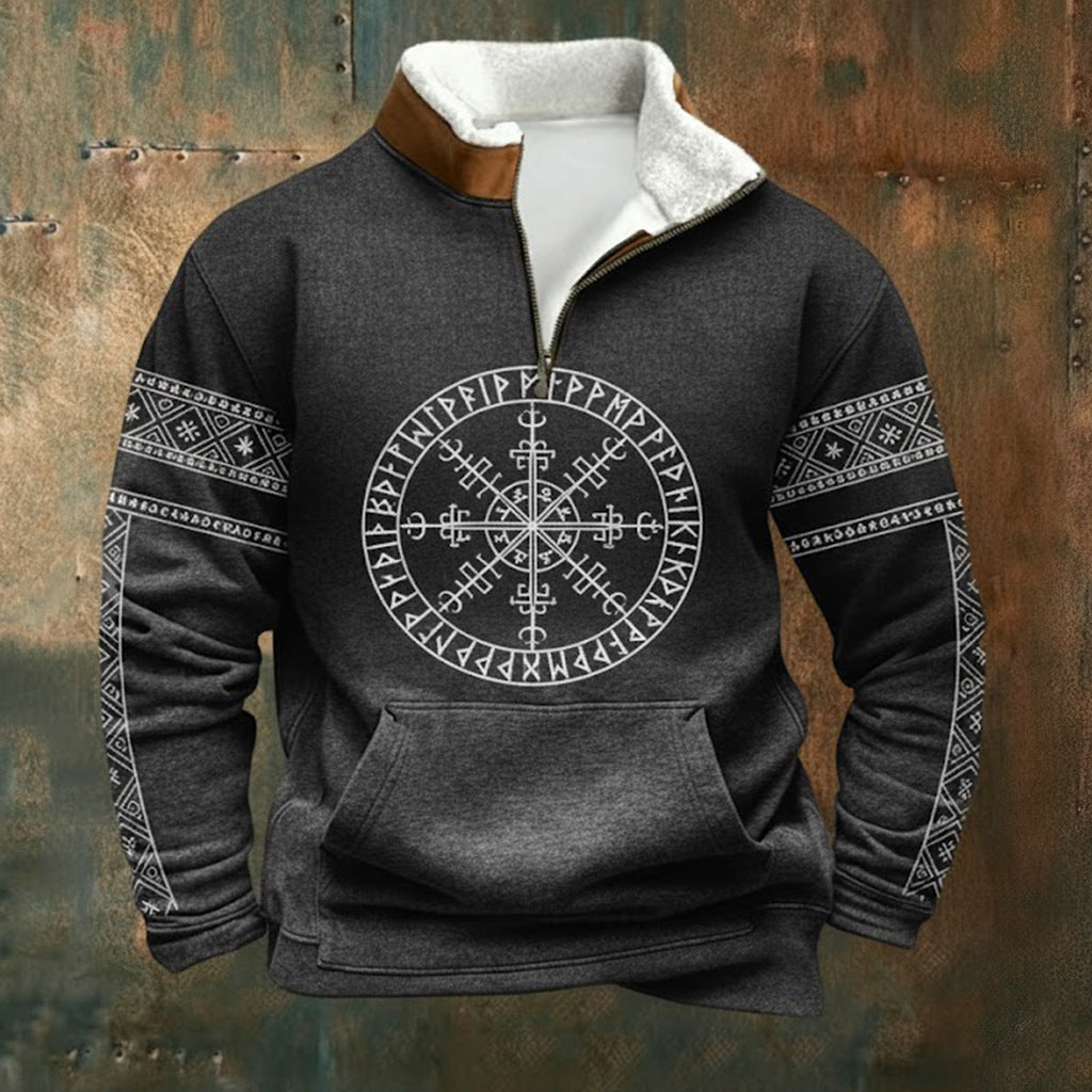 🔥 【S-5XL】Nová stylová podzimní/zimní mikina, teplá fleecová podšívka, měkký kožešinový límec, módní potisk.