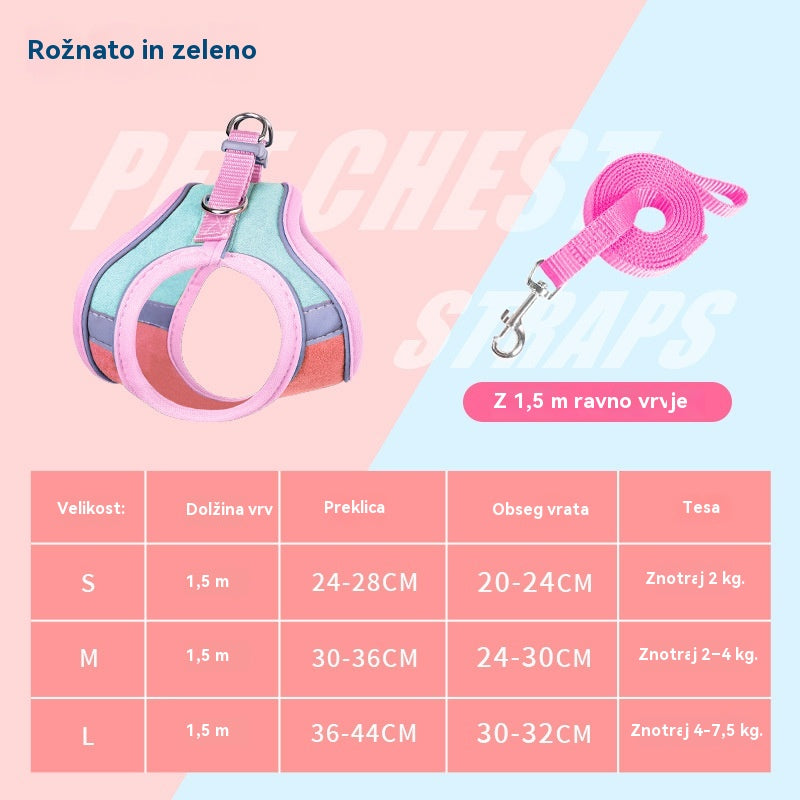 😺🐶【Kúpte 1, získajte 1 zadarmo】Povodec za pse, komplet za sprehajanje psov, plišasti oprsnik za hišne ljubljenčke, mačji oprsnik s povodcem, ki se sveti v temi🐾