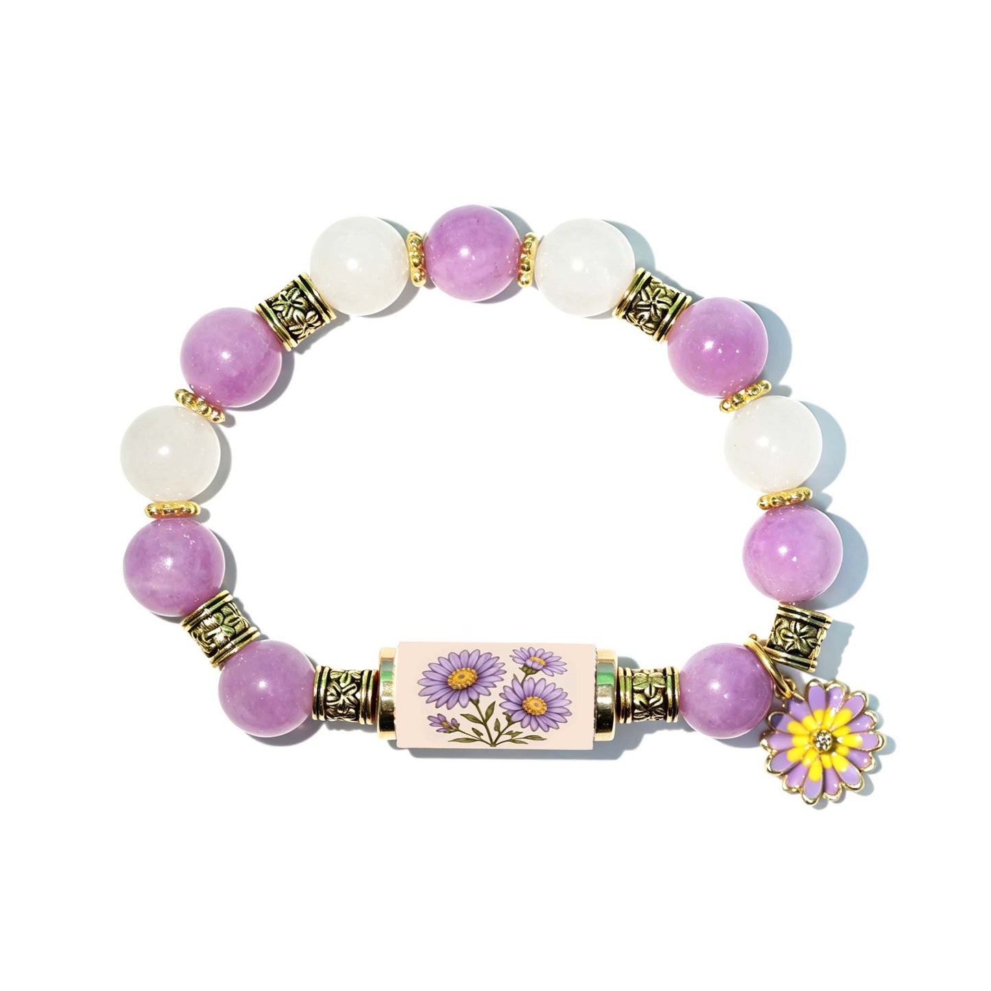 🔥【Kup 1, a 1 dostaniesz gratis】🎁✨Bransoletka urodzinowa z kwiatami na grudzień z zawieszką z róży w kształcie kropli oleju i bransoletką z chalcedonu🌸