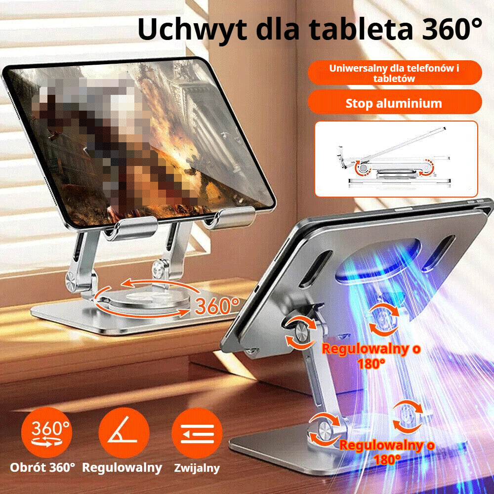 💥💻 Obrotowy o 360° aluminiowy stojak na laptopa — stabilny, przenośny i ergonomiczny