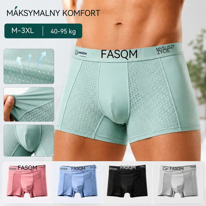 💥👍【Kup 3, otrzymaj 3 gratis】【L-4XL】Męskie bokserki z oddychającej siateczki Ice Silk