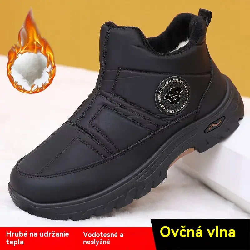 🏆【39-44】🔥Nové pánske zimné teplé nazúvacie snehové topánky s flísovou podšívkou