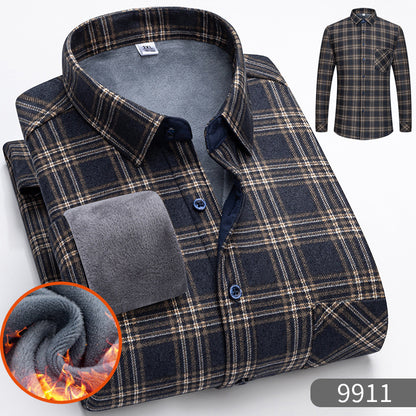 🔥Зимна разпродажба - 50% отстъпка👔Есенно-зимна топла бизнес риза с дълъг ръкав