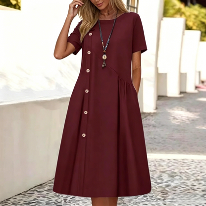 【S-5XL】Нова лятна макси рокля с копчета, която ласкае фигурата, прави я изтънчена и стилна.