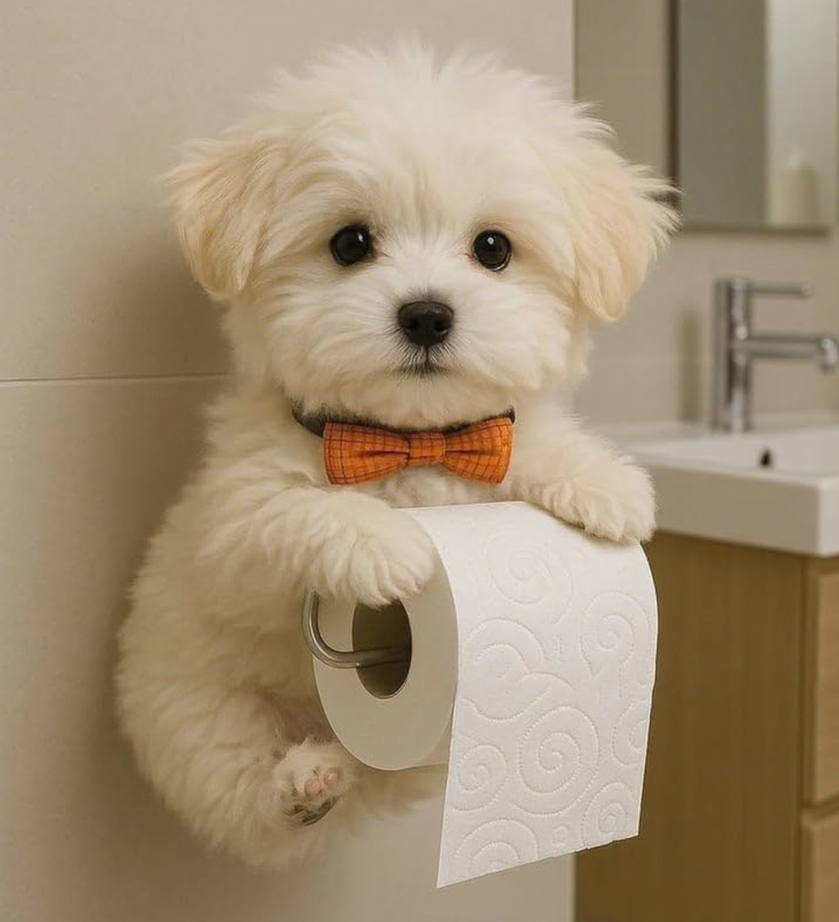 🐕🐕【50% kedvezmény】Aranyos kiskutya témájú WC-papírtartó
