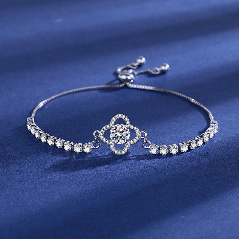 😀👉【Kupite 1, dobite 1 gratis】Nova in elegantna zapestnica iz srebra 925, vdelana z diamanti in okrasnimi kamni.