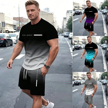 😍50% zniżki😍【M-5XL】👖2026 Nowy męski modny wielokolorowy komplet letni z czystej bawełny z krótkim rękawem