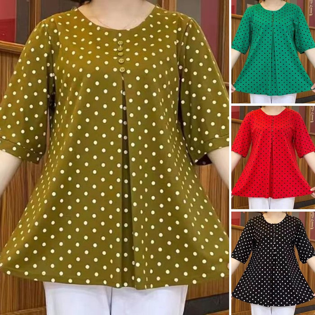 ✨【Купете 1, вземете 1 безплатно】💞【L-5XL】Нова есенна риза с щампа на точки за 2026 г.