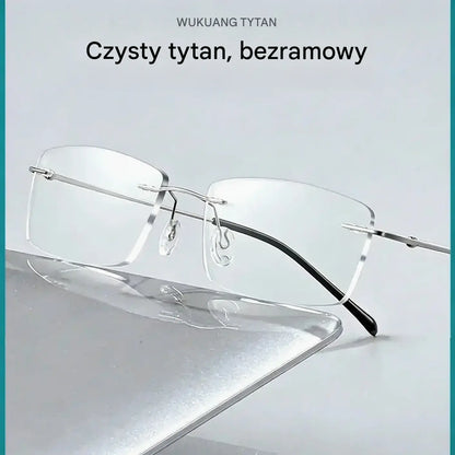 👓 Wysokiej jakości, niezwykle lekkie i przejrzyste profesjonalne okulary bezramkowe z ochroną przed niebieskim światłem. Wzornictwo unisex. ✨
