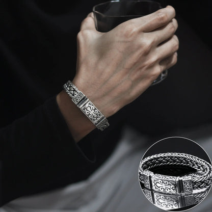 🔥【Rabat 50%】✨✨Srebrna bransoletka 925 dla mężczyzn