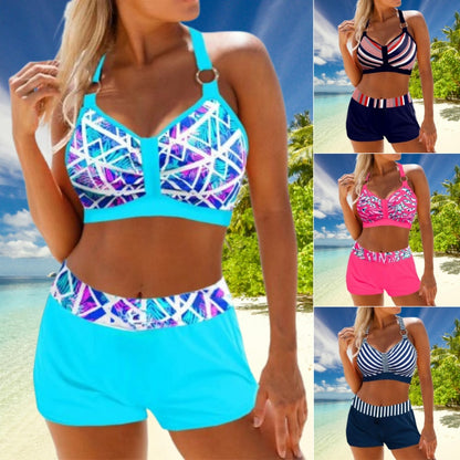 🏖️👙【Купете един, вземете втори безплатно】🌴【S-5XL】Комплект бански с щампа за плажна ваканция 2026.