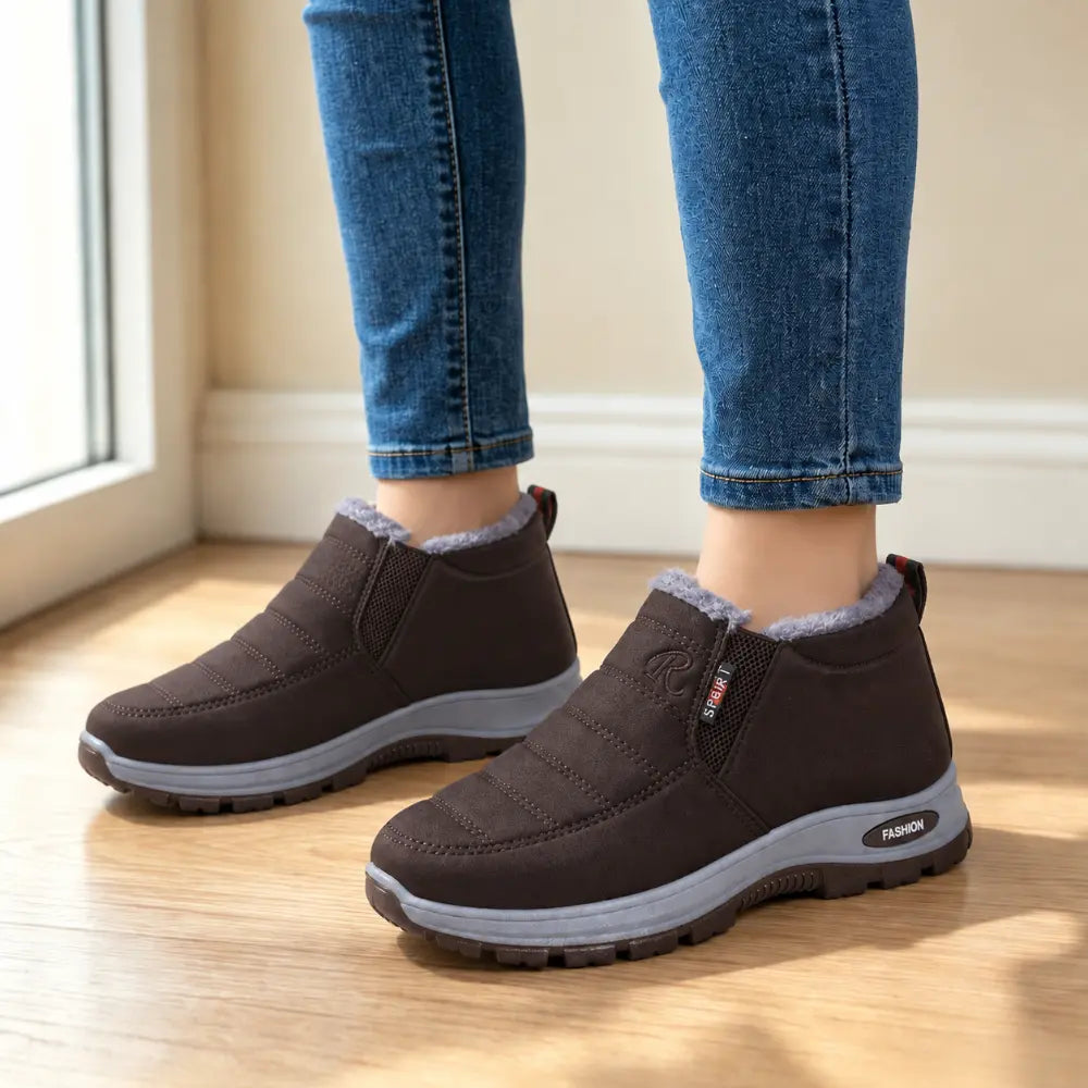 Botas de invierno unisex con forro de felpa: cálidas, cómodas y antideslizantes para el clima frío.