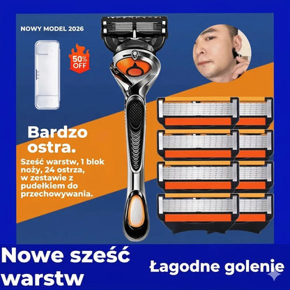 Zestaw wkładów do maszynki do golenia dla mężczyzn + stojak – Ultra ostre ostrza ze stali nierdzewnej dla gładkiego golenia 🪒✨