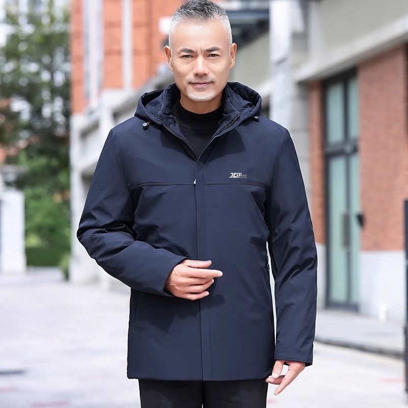 🔥【L-4XL】Moški debel plašč s flis podlogo, topla zimska oblačila za očete srednjih in starejših let