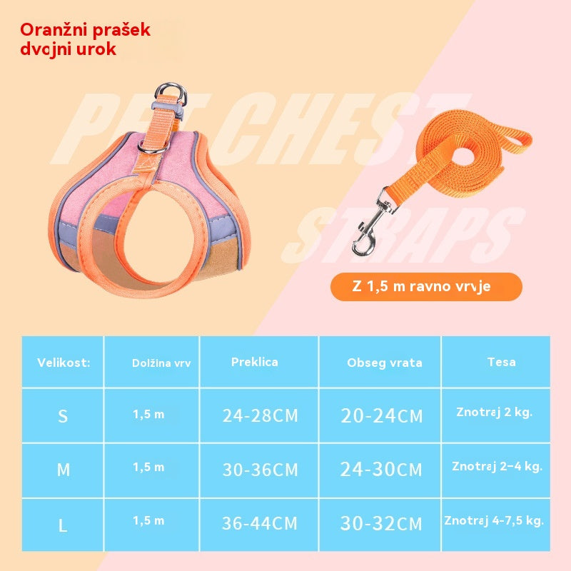 😺🐶【Kúpte 1, získajte 1 zadarmo】Povodec za pse, komplet za sprehajanje psov, plišasti oprsnik za hišne ljubljenčke, mačji oprsnik s povodcem, ki se sveti v temi🐾