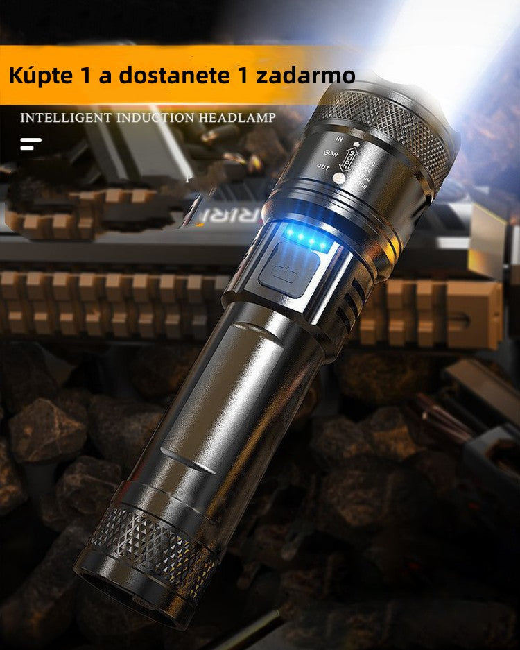 🔥50% sleva🔥 -Vysoce intenzivní svítilna, nabíjení přes USB, vhodná pro venkovní i domácí nouzové situace