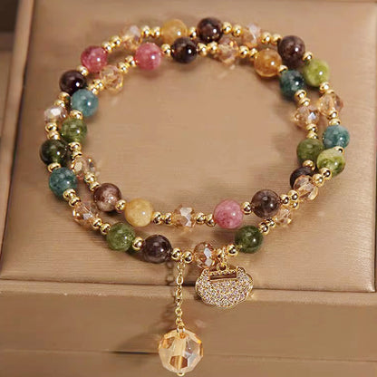 ✨Оферта за ограничено време🎁 – Цветна турмалинова гривна за късмет💎🍀 – Носи ви късмет и богатство✨
