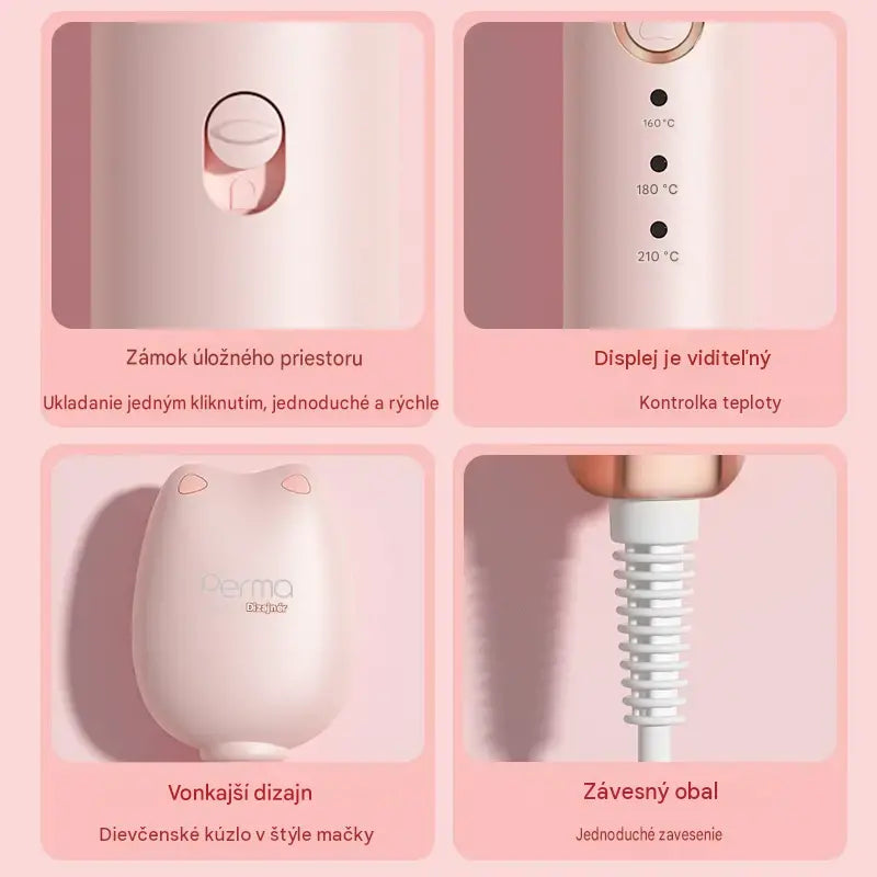 💇‍♀️ Kulma na vlasy vo francúzskom štýle – rýchly ohrev, regulácia teploty, 1,5 m kábel – ideálna pre akýkoľvek účes a typ vlasov! ✨