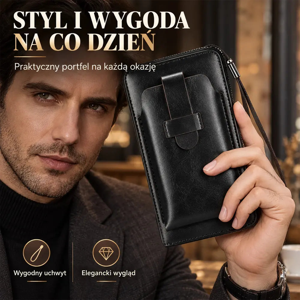 【50% taniej】💼 Wielofunkcyjny portfel męski, ręcznie wykonany z naturalnej skóry – nowy model