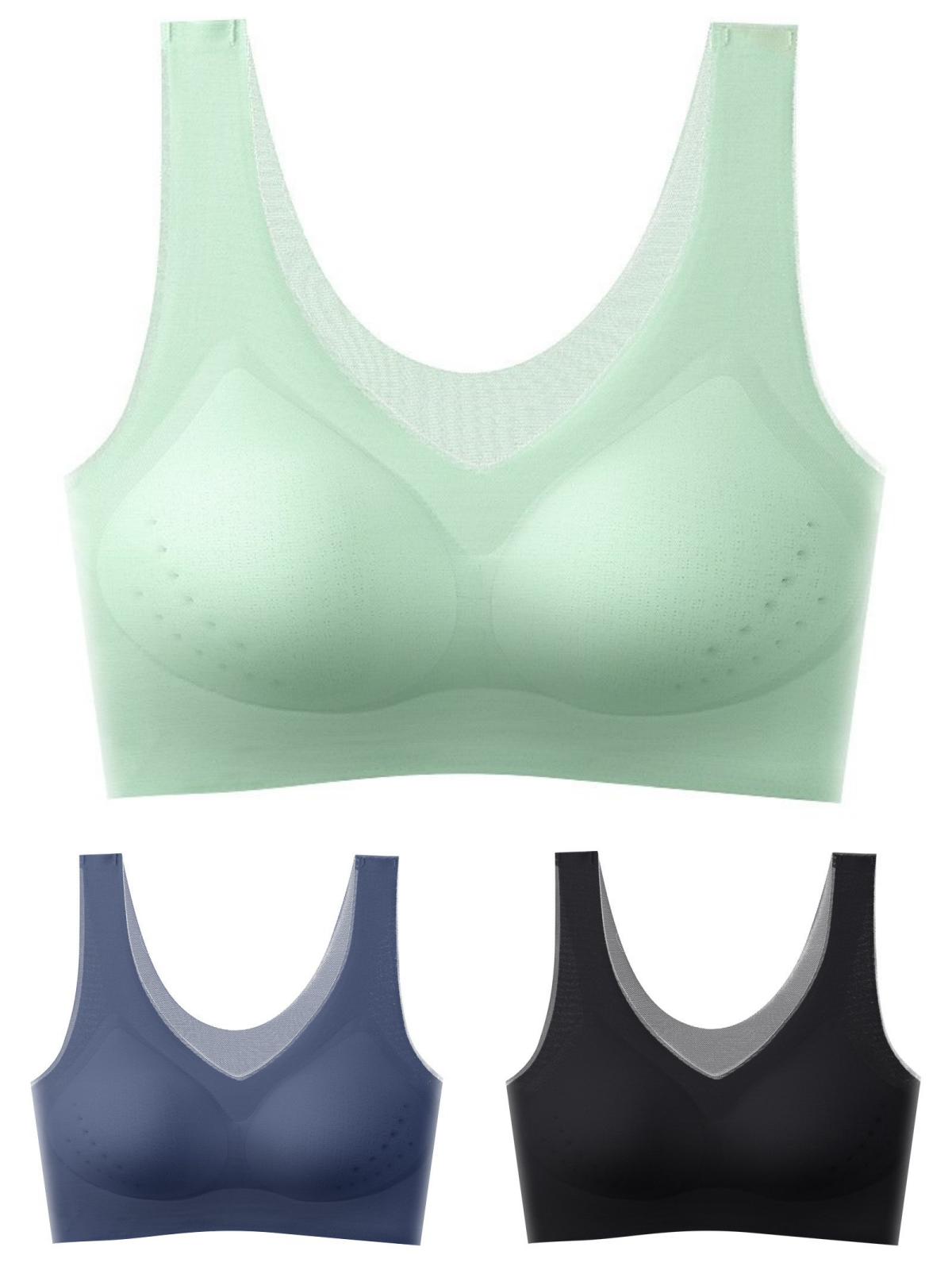 🏆【Akcia - 50% zľava-3-dielna sada】【40-120 kg】2025, bezšvíková podprsenka z ľadového hodvábu s liftingovým efektom. Nezaťažuje a zabraňuje ochabovaniu
