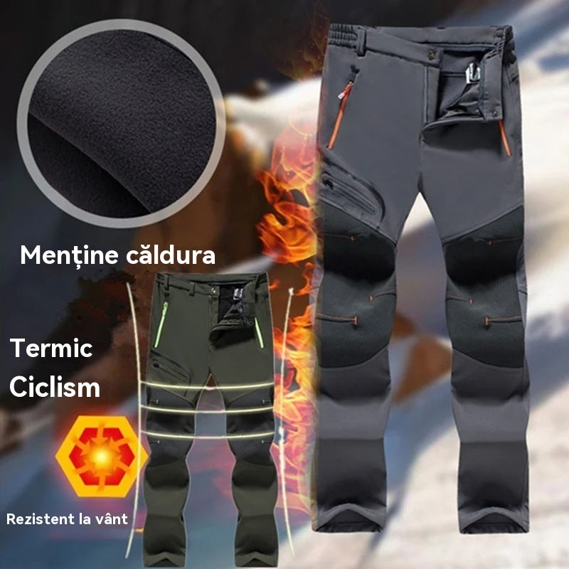 【💥Wysoka jakość】【S-5XL】Męskie miękkie, wodoodporne, wiatroszczelne, oddychające spodnie turystyczne, ciepłe, grube, sportowe spodnie polarowe do uprawiania sportów na świeżym powietrzu