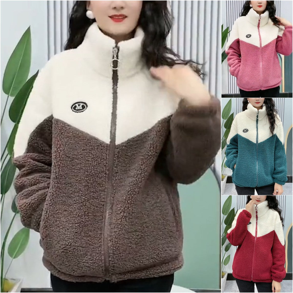 🔥【M-4XL】🐏Zimska flis jakna, bombažna jakna, debela bombažna jakna iz jagnječje volne, topla jakna