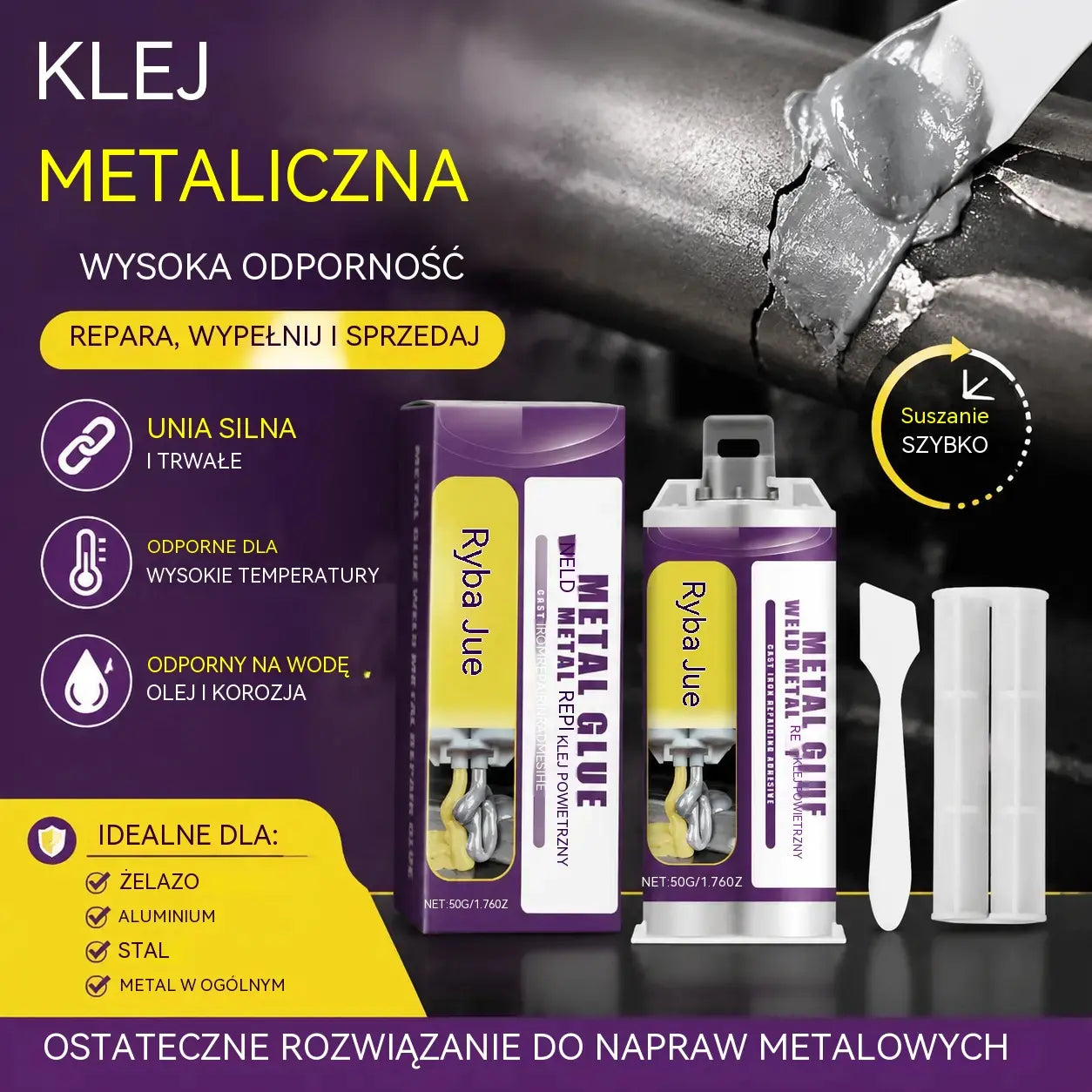 ⚡【2 zestawy】🔩 Klej do metalu – klej do naprawy spawanych elementów metalowych ✨