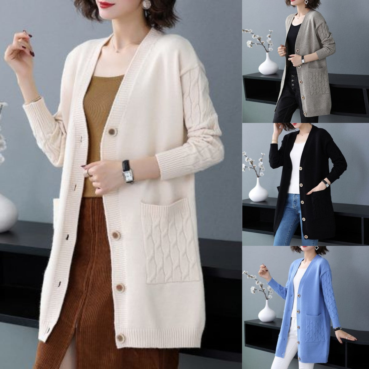 【Sezónní výprodej - sleva 50 %】【S-4XL】Nový dámský pletený kardigan volného střihu z roku 2025