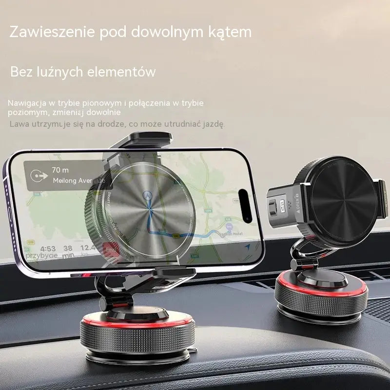 📱 50% taniej! Uchwyt samochodowy na telefon z przyssawką, siłą magnesu 20 N, teleskopowym ramieniem i obrotem 360°. Stabilny i składany! ✨🚗