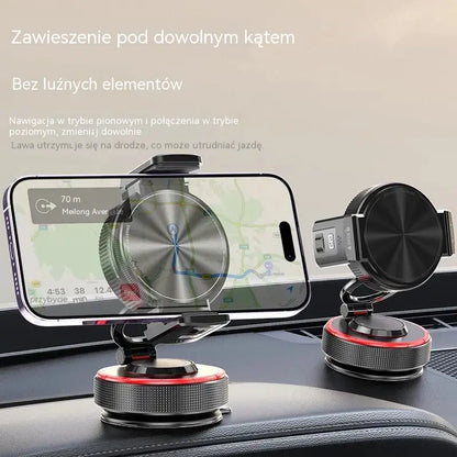 📱 50% taniej! Uchwyt samochodowy na telefon z przyssawką, siłą magnesu 20 N, teleskopowym ramieniem i obrotem 360°. Stabilny i składany! ✨🚗