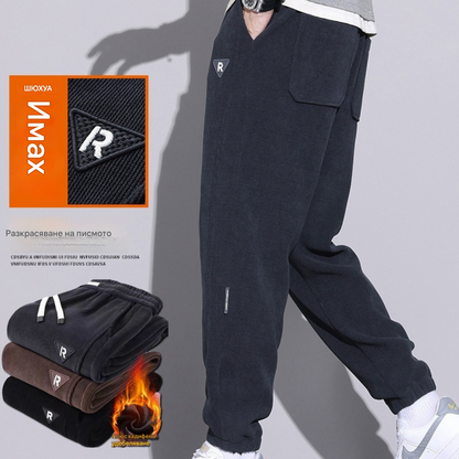 🔥【50% отстъпка】🔥【M-5XL】🖤Нови зимни панталони за мъже, плюс кадифе и дебел кордура, топли и ежедневни мъжки панталони