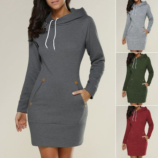 🔥【Sezonska rasprodaja - 50% popusta】🔥【S-5XL】Nova jesenska ženska suknja s dugim rukavima i kapuljačom za 2025. 5 elegantnih i udobnih kombinacija boja za jesen i zimu