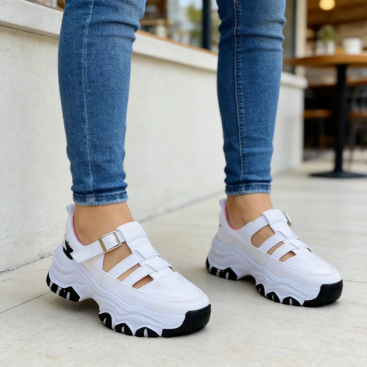 💥Oferta ograniczona czasowo💥【Rozmiary 35-43】Nowe, codzienne sandały sportowe, klamra, gruba podeszwa, okrągły nosek, klasyczne buty damskie