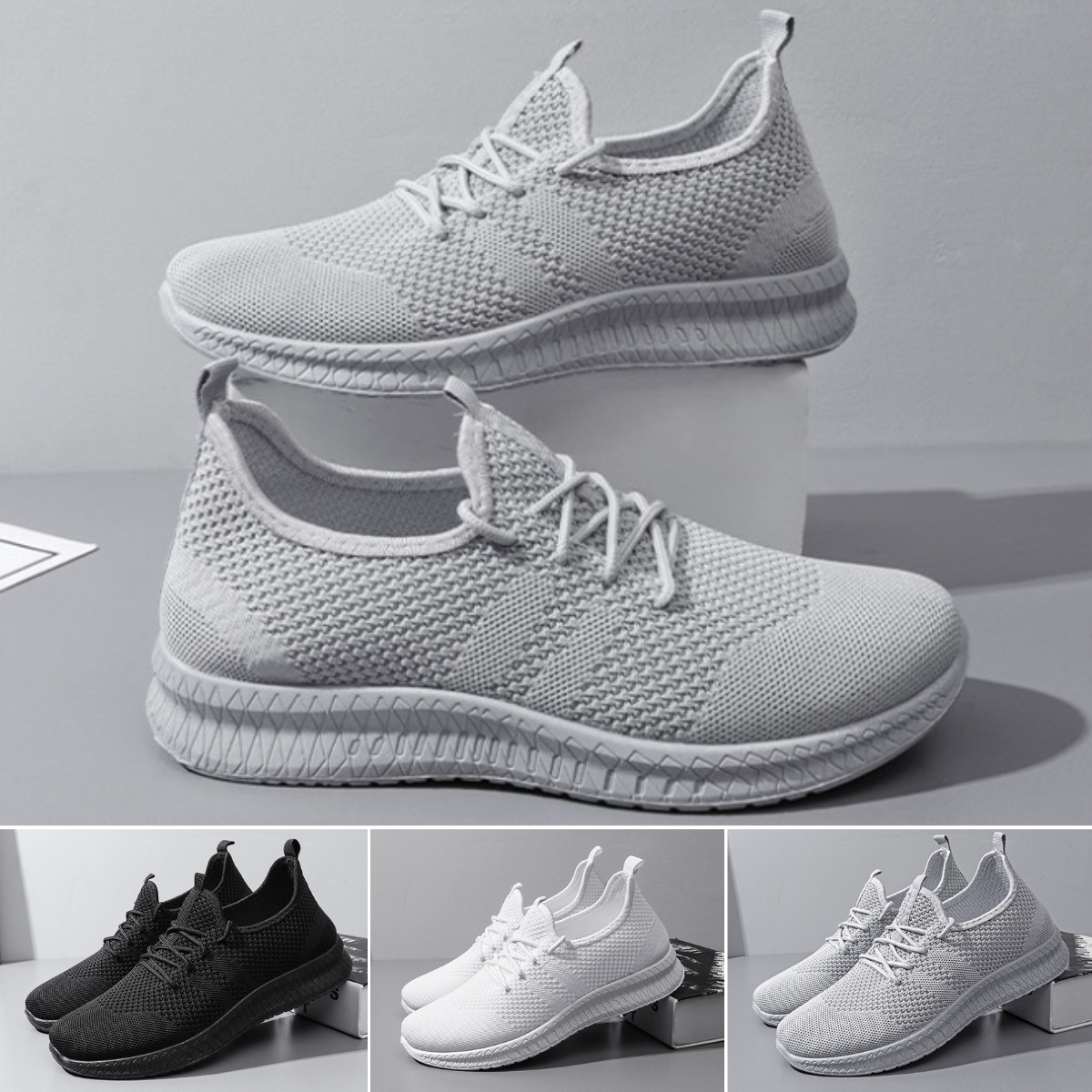 ❄️👟【50% отстъпка✅】【Размери 39-44】Мъжки дишащи мрежести маратонки, без запушване на краката, подходящи за бягане и свободно време
