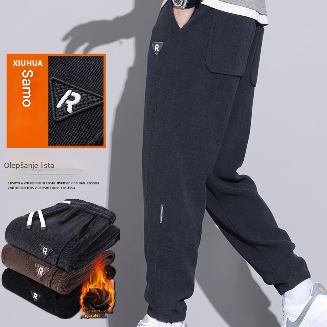 🔥【M-5XL】🖤Nove moške zimske hlače, s podlogo iz flisa in ojačanim žametom, tople in ležerne moške hlače