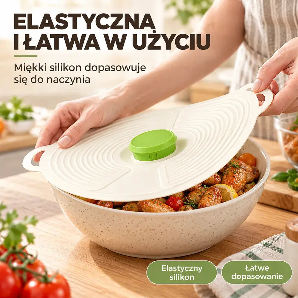 🔥 [Duże + Średnie + Małe] Silikonowe pokrywki do przechowywania żywności – zachowaj świeżość produktów
