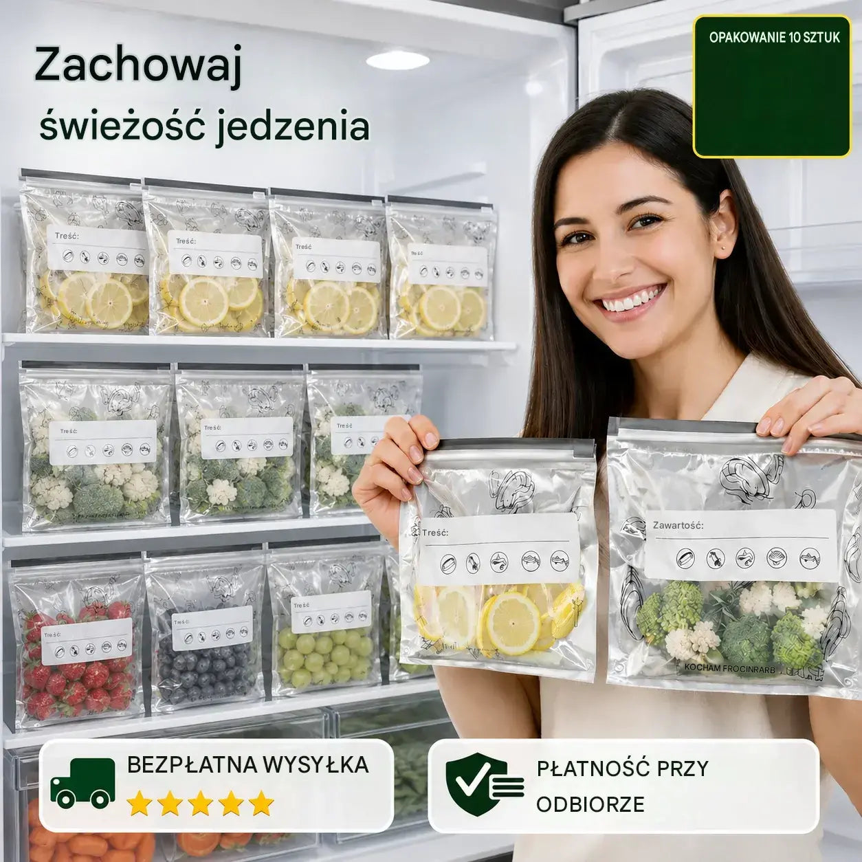 【60 sztuk】Wielokrotnego użytku hermetyczne torby