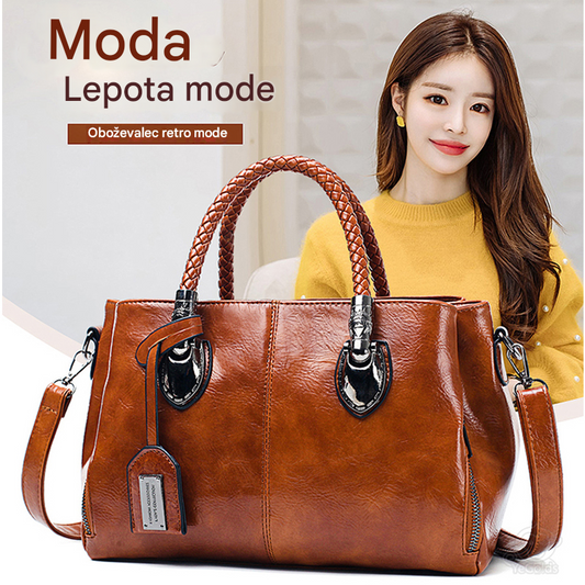 👜Retro ženska torba iz bostonskega usnja, mehka usnjena torbica, ki se lahko nosi na eni rami