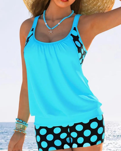 🏖️✨【S-4XL】【Nowość letnia】 Damski kostium kąpielowy w kropki z szelkami w dużych rozmiarach 2026 modny, wygodny i szybkoschnący