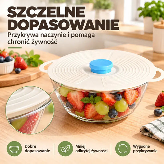 🔥 [Duże + Średnie + Małe] Silikonowe pokrywki do przechowywania żywności – zachowaj świeżość produktów